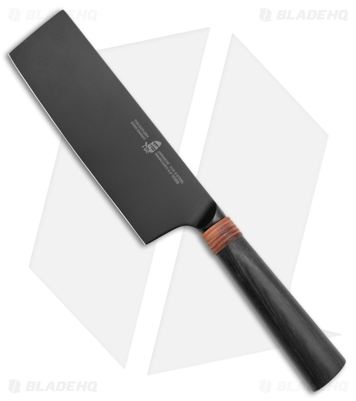 Tuo Cutlery Dark Knight Nakiri Cleaver Knife Black Pakkawood (6.5" Black)