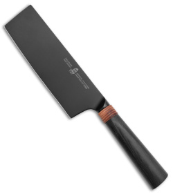 Tuo Cutlery Dark Knight Nakiri Cleaver Knife Black Pakkawood (6.5" Black)