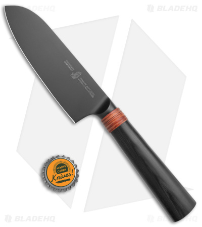 Tuo Cutlery Dark Knight 5.5" Santoku Knife Black Pakkawood (Black)