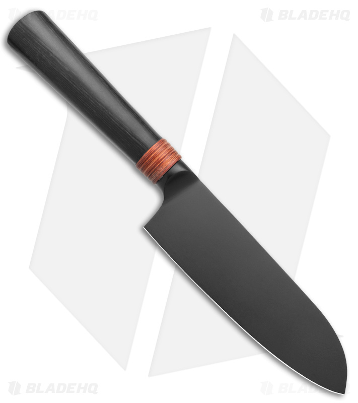Tuo Cutlery Dark Knight 5.5" Santoku Knife Black Pakkawood (Black)