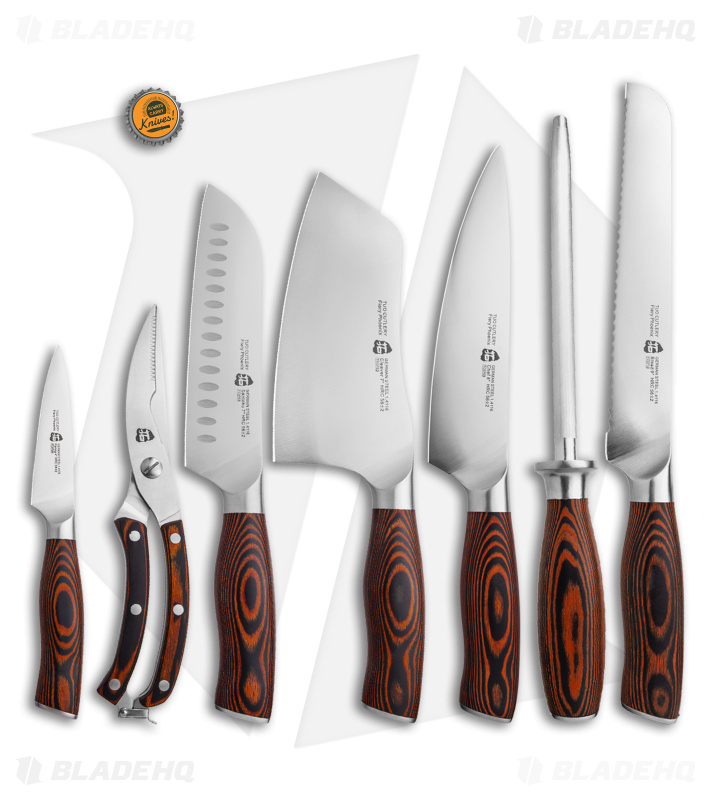 Tuo Cutlery Fiery Phoenix 8-Piece Kitchen Knife Block Set (Chef's + Bead)