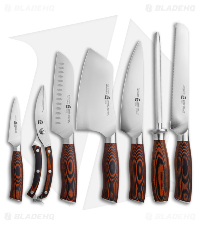 Tuo Cutlery Fiery Phoenix 8-Piece Kitchen Knife Block Set (Chef's + Bead)