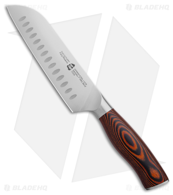 Tuo Cutlery Fiery Phoenix Santoku Knife Pakkawood (7" Satin)