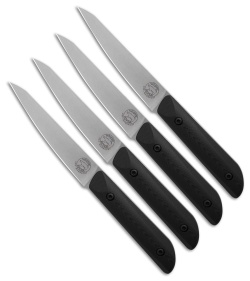 White River Knives Liong Mah Four Steak Knife Set Black G10