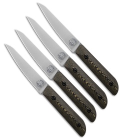 White River Knives Liong Mah Four Steak Knife Set Maple & Blk Richite
