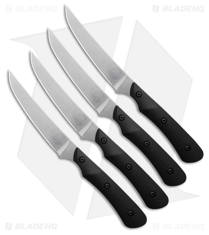 White River Knives Smith & Sons Four Steak Knife Set Black G10