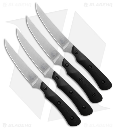 White River Knives Smith & Sons Four Steak Knife Set Black G10