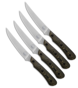 White River Knives Smith & Sons Four Steak Knife Set Maple & Blk Richlite