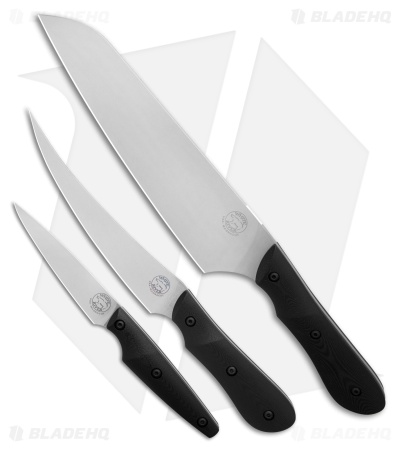 White River Knives Smith & Sons Three Chef Knife Set Black G10
