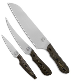 White River Knives Smith & Sons Three Chef Knife Set Maple & Blk Richlite