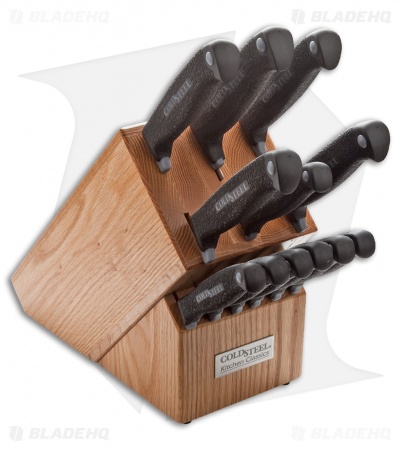 Cold Steel 59KSSET Kitchen Classics Complete Set - 6 Knives - 6 Steak Knives  - Hardwood Oak Block