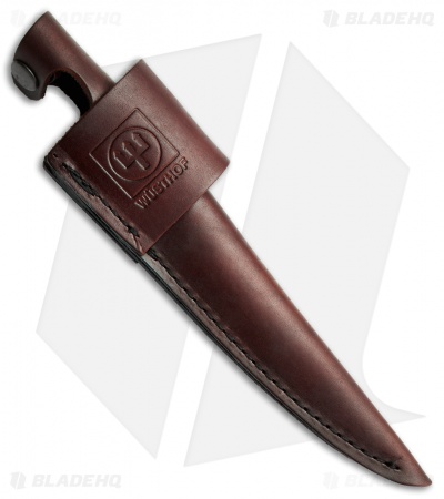 Wusthof Classic Ikon 7" Fillet Kitchen Knife Black Polymer w/ Leather Sheath