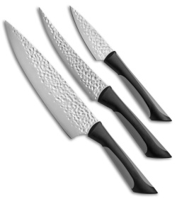 KAI Luna Three Piece Essential Knife Set With Black And Gray Soft Grip  Handles For Sale