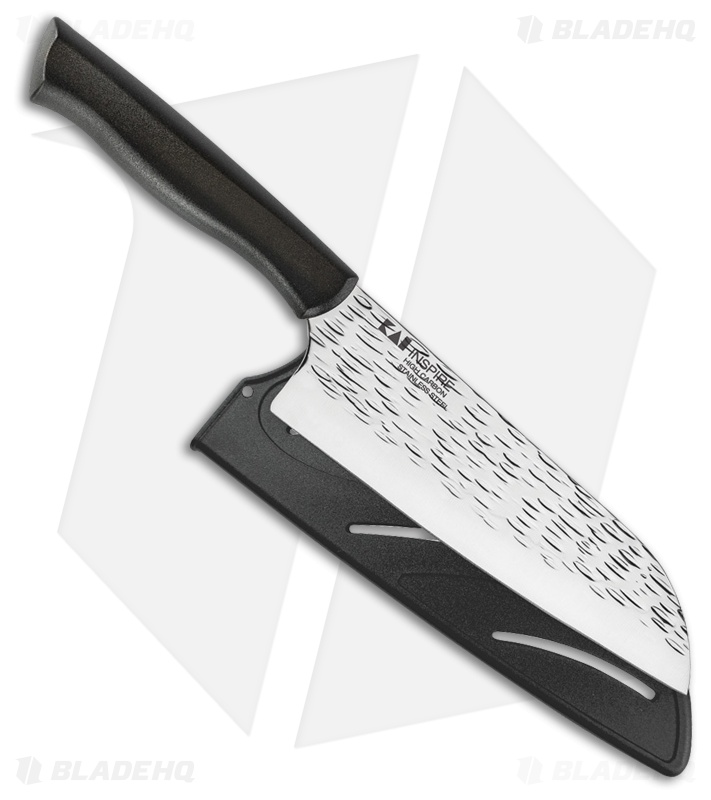 KAI Inspire 6.75" Hammered Santoku Kitchen Knife Black