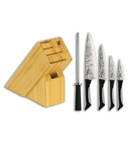 KAI Luna 6-Piece Kitchen Knife Set w/ Wood Storage Block - 0620