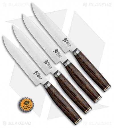 Shun Premier 4-Piece Steak Knife Set Pakkawood