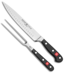 Wusthof Classic 2 Piece Hollow Edge Carving Set w/ Meat Fork