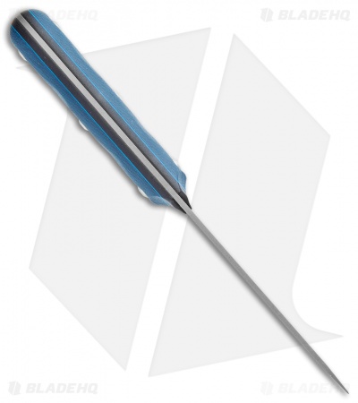 TOPS Knives Dicer 4 Drop Point Steak Knife Black/Blue G-10 (4.38" Tumbled S35VN)