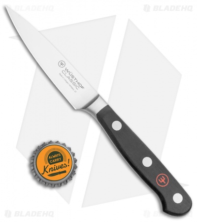 Wusthof Classic 3.5" Paring Kitchen Knife Demi-Bolster Black Polymer