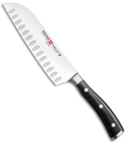 Wusthof Classic Ikon 7" Hollow Edge  SantokuKitchen Knife Black Polymer