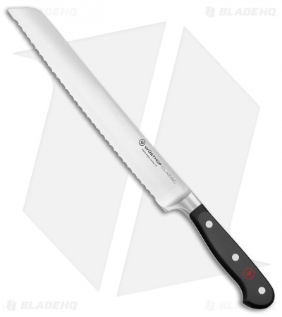 Wusthof Classic 9" Double-Serrated Bread Kitchen Knife Black Polymer