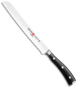 Wusthof Classic Ikon 8" Bread Kitchen Knife Black Polymer