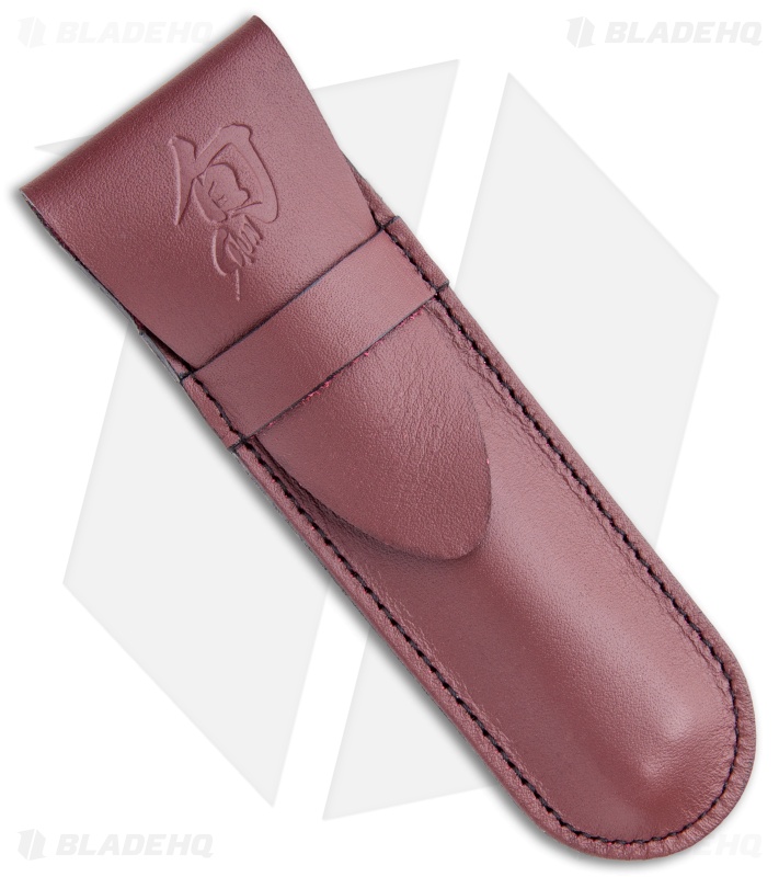 Shun Higo No-Kami Liner Lock Personal Steak Knife w/Leather Sheath (3.5" Satin)