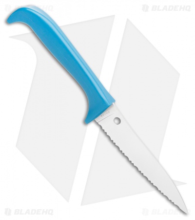 Spyderco Counter Puppy Kitchen Knife Blue (3.4" Satin Full Serr) K20SBL 