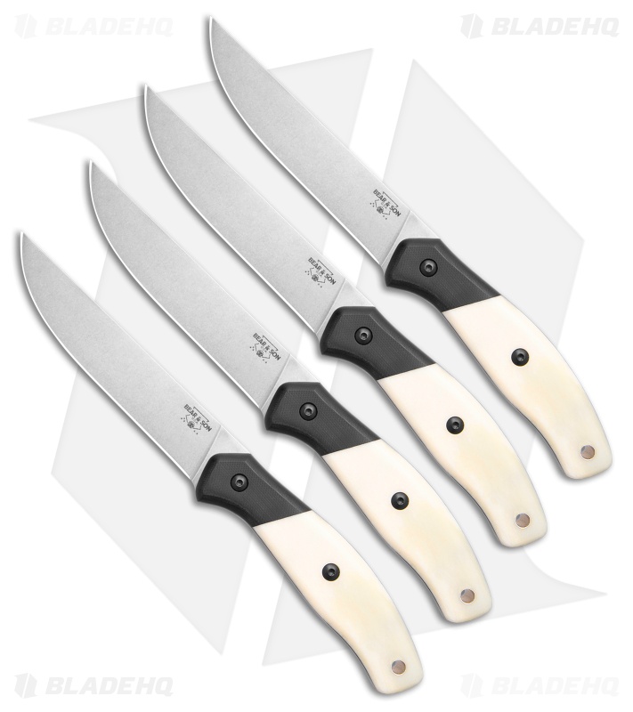 Bear and Son Professional Steak Knife Set 9.5" White Bone