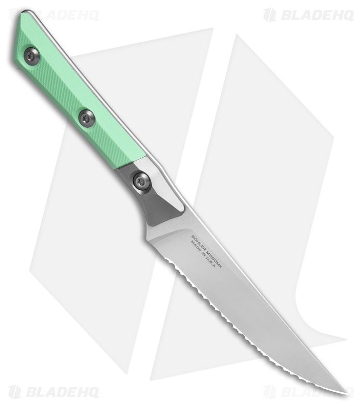 Microtech 4pc Steak Knife Fixed Blade Set Caribbean Blue G10 (4.50" SW Serrated)