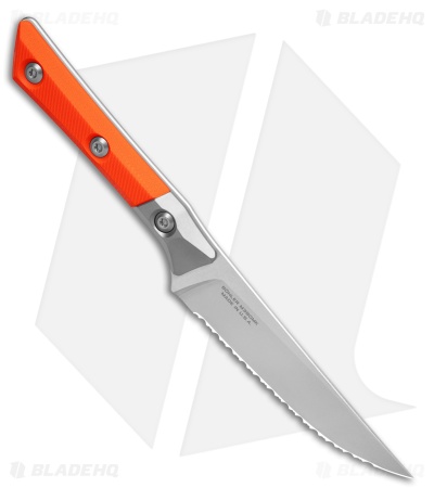 Microtech 4pc Steak Knife Fixed Blade Set Ember G10 (4.50" SW Serrated)