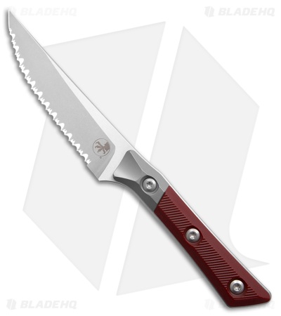 Microtech 4pc Steak Knife Fixed Blade Set Merlot G10 (4.50" SW Serrated)
