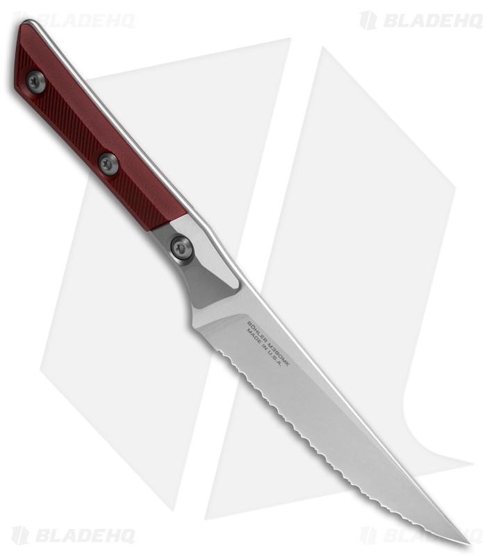 Microtech 4pc Steak Knife Fixed Blade Set Merlot G10 (4.50" SW Serrated)
