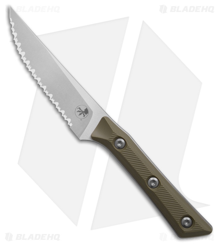 Microtech 4pc Steak Knife Fixed Blade Set OD Green G-10 (4.50" SW Serrated)