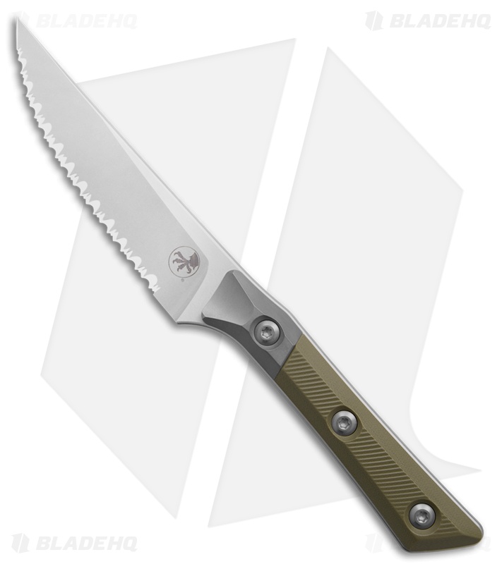 Microtech 4pc Steak Knife Fixed Blade Set OD Green G10 (4.50" SW Serrated)
