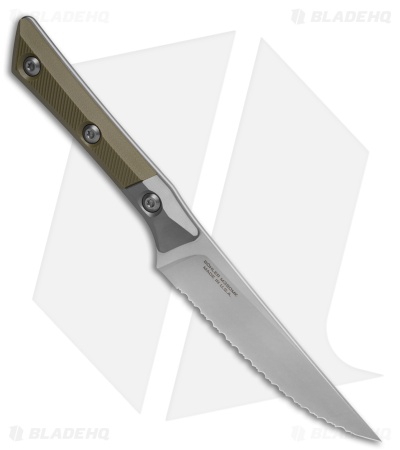 Microtech 4pc Steak Knife Fixed Blade Set OD Green G10 (4.50" SW Serrated)
