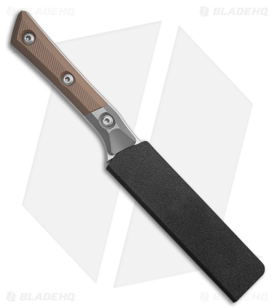 Microtech 4pc Steak Knife Fixed Blade Set Tan G10 (4.50" Stonewash Serrated)