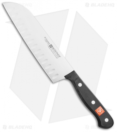 Wusthof Gourmet 7-Inch Santoku Knife - Hollow Edge German Steel, POM Handle