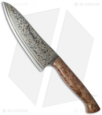 Michael Zieba Browne Santoku Knife Wenge Wood + Saya (6.5" Aogami #2 Blue Steel)