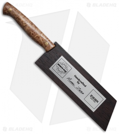 Michael Zieba Browne Santoku Knife Wenge Wood + Saya (6.5" Aogami #2 Blue Steel)