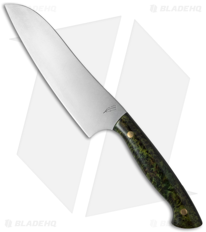 Michael Zieba Santoku Knife Green Maple Burl/G-10 (6.5" AEB-L)