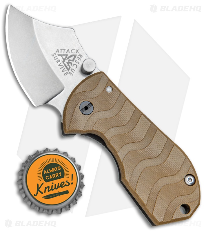 A.R.S. Flip Shank Folder Coyote Brown G-10 Knife (2" Stonewash)