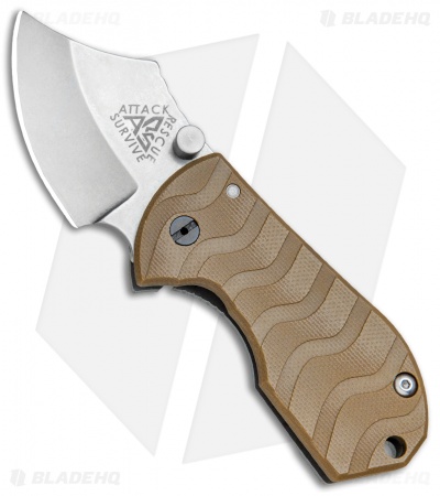 A.R.S. Flip Shank Folder Coyote Brown G-10 Knife (2" Stonewash)