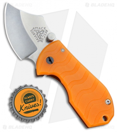 A.R.S. Flip Shank Folder Translucent Orange G-10 Knife (2" Stonewash)