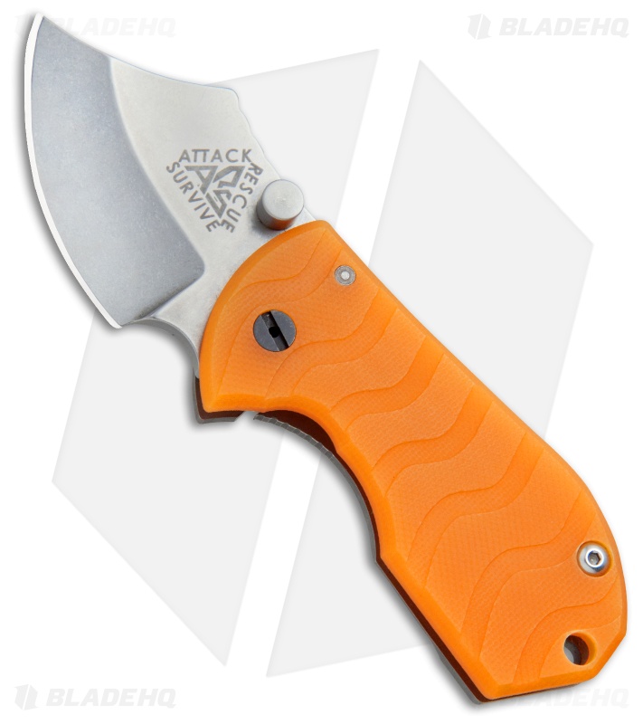 A.R.S. Flip Shank Folder Translucent Orange G-10 Knife (2" Stonewash)