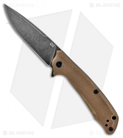 ABKT Elite Desert Scavenger Liner Lock Knife Tan G-10 (3.5" Black Stonewash)