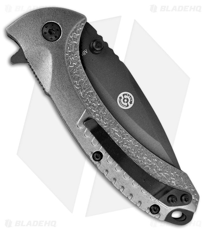 ABKT Elite Gray Protector Liner Lock Knife Gray Aluminum (3.5" Black)