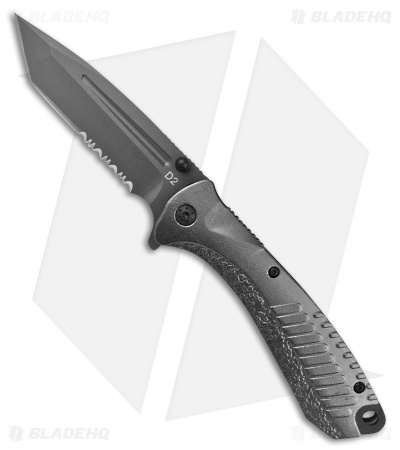 ABKT Elite Gray Tracer Liner Lock Knife Gray Aluminum (4" Gray Serr)