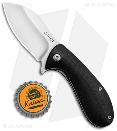 ABKT Grunt Liner Lock Flipper Knife Black G-10 (2.3" Satin)