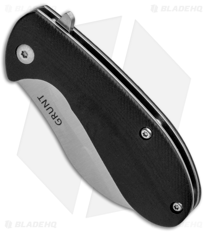 ABKT Grunt Liner Lock Flipper Knife Black G-10 (2.3" Satin)